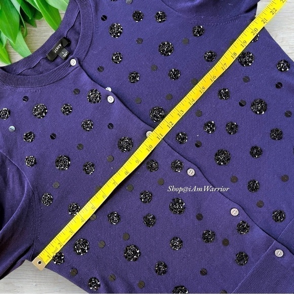 J.Crew sequin cluster button front crewneck cardigan *shop@iamwarrior - Picture 5 of 8